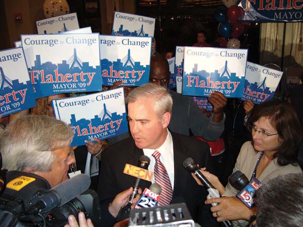 Michael Flaherty: Campaigning for mayor in '09. He'll return to the citywide stump tomorrow. 