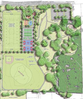 Almont Park re-design plan: Click on image to download larger PDF.