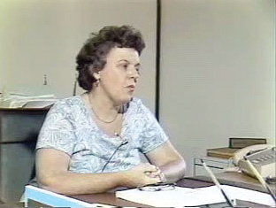 Marion Fahey: Marion Fahey at her desk in the 1970s WGBH photo.