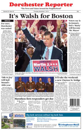 Walsh for Boston : Reporter 2013 mayoral election cover
