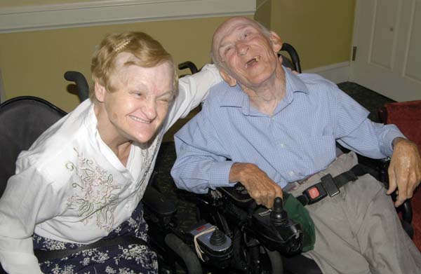 Doris Bates and Jack Quinn, both residents at Standish Village in Lower Mills, will be married on Saturday. 	Photo by Tara Merrigan.