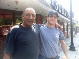 SONNYS: Richard Elia, left, and his son Matthew are shown outside Sonny’s in Adams Village. Bill Forry photo