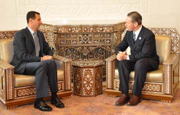 Lynch Meets Assad: Congressman Steve Lynch met with President Bashar al-Assad during a visit to Syria in 2009. Photo courtesy Congressman Lynch's office