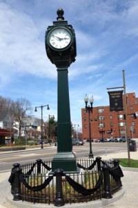 Peabody Square tribute to Richard family: Neighbors stopped the clock to reflect the time that a bomb killed 8 year-old Martin Richard and wounded his mother and sister in Boston on Monday, April 15. Photo courtesy Friends of Peabody Square