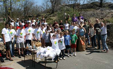 Savin Hill Shines: More than 80 people helped clean Savin Hill Park on Saturday, April 25, 2009.