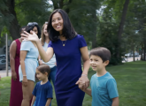 A screenshot from Michelle Wu's TV ad