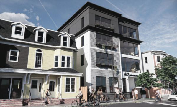 Rendering of proposed building at 617 Dorchester Avenue