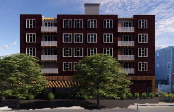 Rendering of proposed 66 Geneva Ave. condo builidng