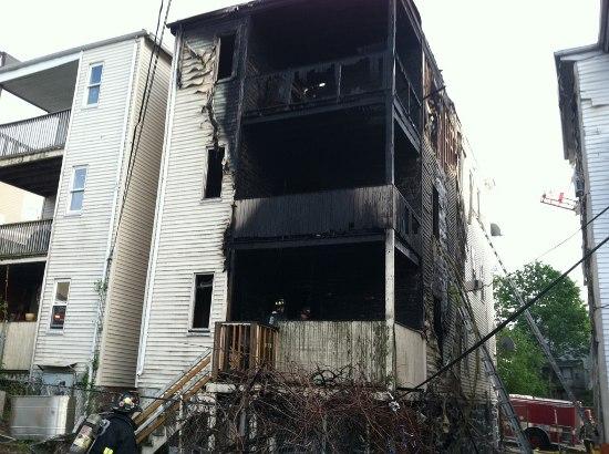 Dean Street fire aftermath.