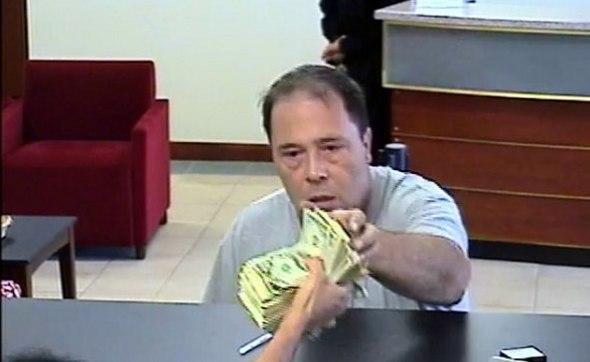 Surveillance photo of alleged bank robber
