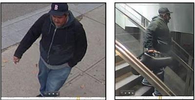 Surveillance photos of saxophone thief