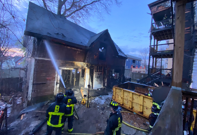 Charred carriage house