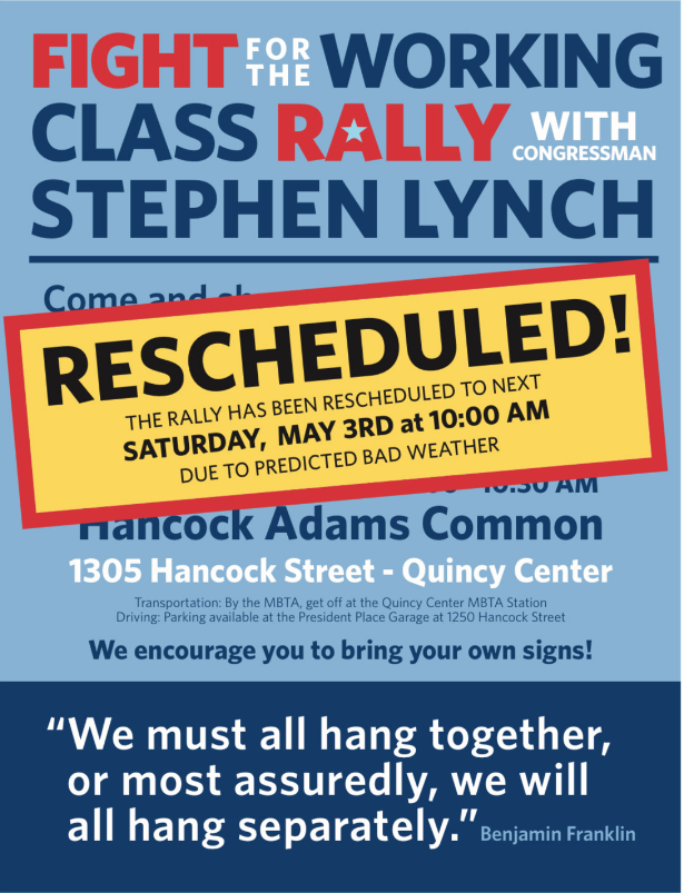 Working Class Rally Lynch plans ‘working-class’ rally on Saturday in Quincy - Dorchester ...