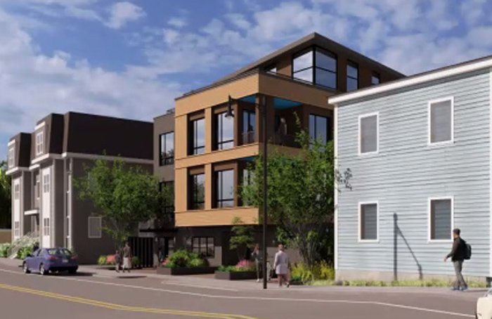 Rendering of proposed 372 Neponset Ave. by RODE Architects